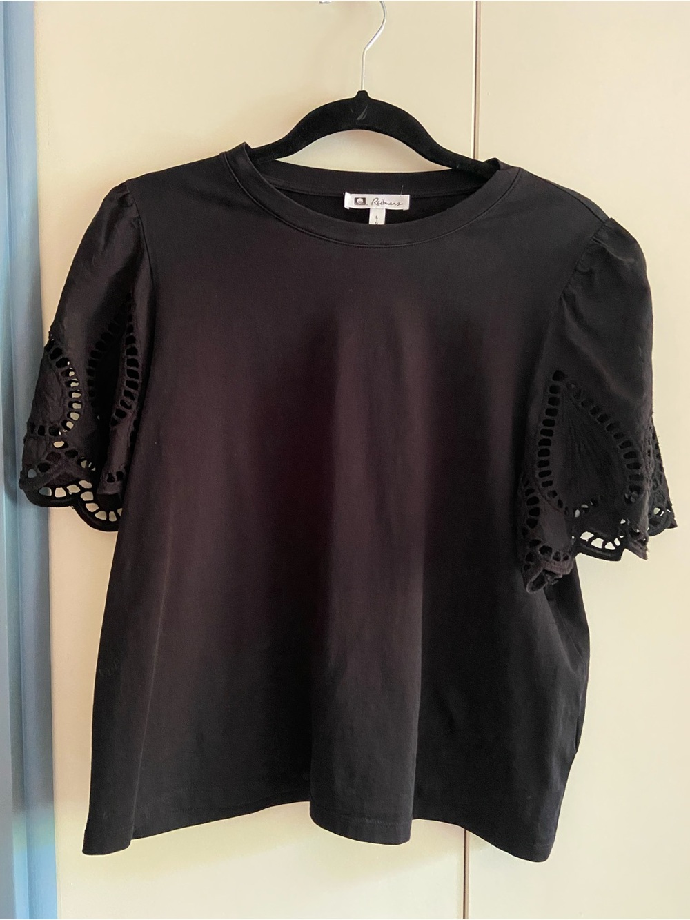 Reitmans Black Eyelet Sleeve Top